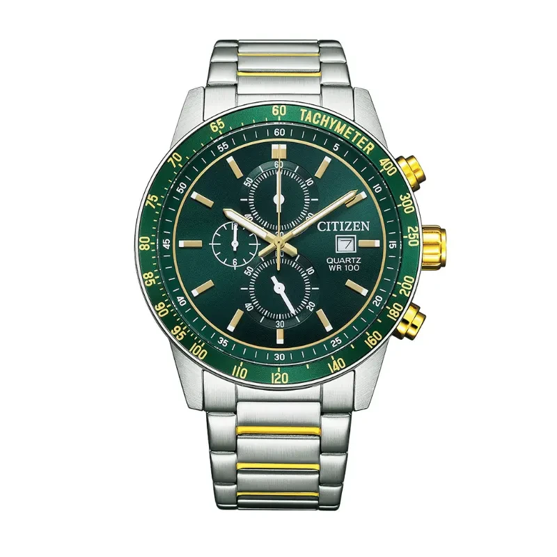 Citizen Chronograph Tachymeter Bezel Two-Tone Men's Watch- AN3689-55X